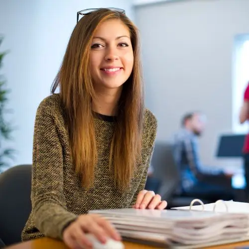 Administrator at desk